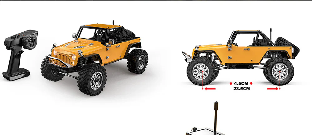 MJX Hyper Go H12Y+ 1/12 Scale RC Car High-Torque 3650 Brushless BLDC Motor Aluminum Shell - Yellow - Image 6