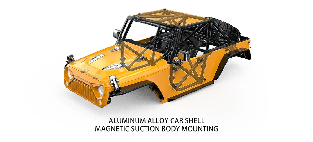 MJX Hyper Go H12Y+ 1/12 Scale RC Car High-Torque 3650 Brushless BLDC Motor Aluminum Shell - Yellow - Image 4