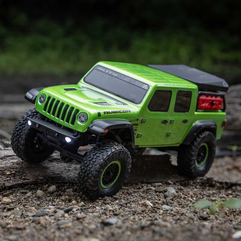 1/24 SCX24 Jeep JT Gladiator 4X4 RTR Brushed Rock Crawler (Battery & Charger Included), Green - Image 2