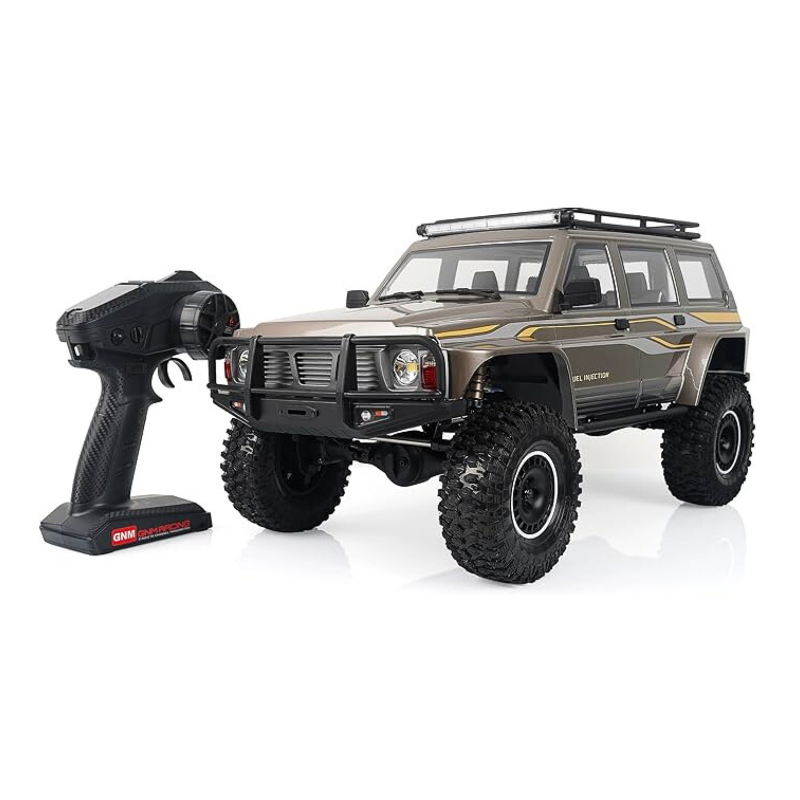 YIKONG YK4107 1/10 4WD RC Car Rock Crawler (NISSAN PATROL) Two Speed- Differential Locks- LCG Chassis -Tank Turn LED Lights Off-Road Climbing Truck