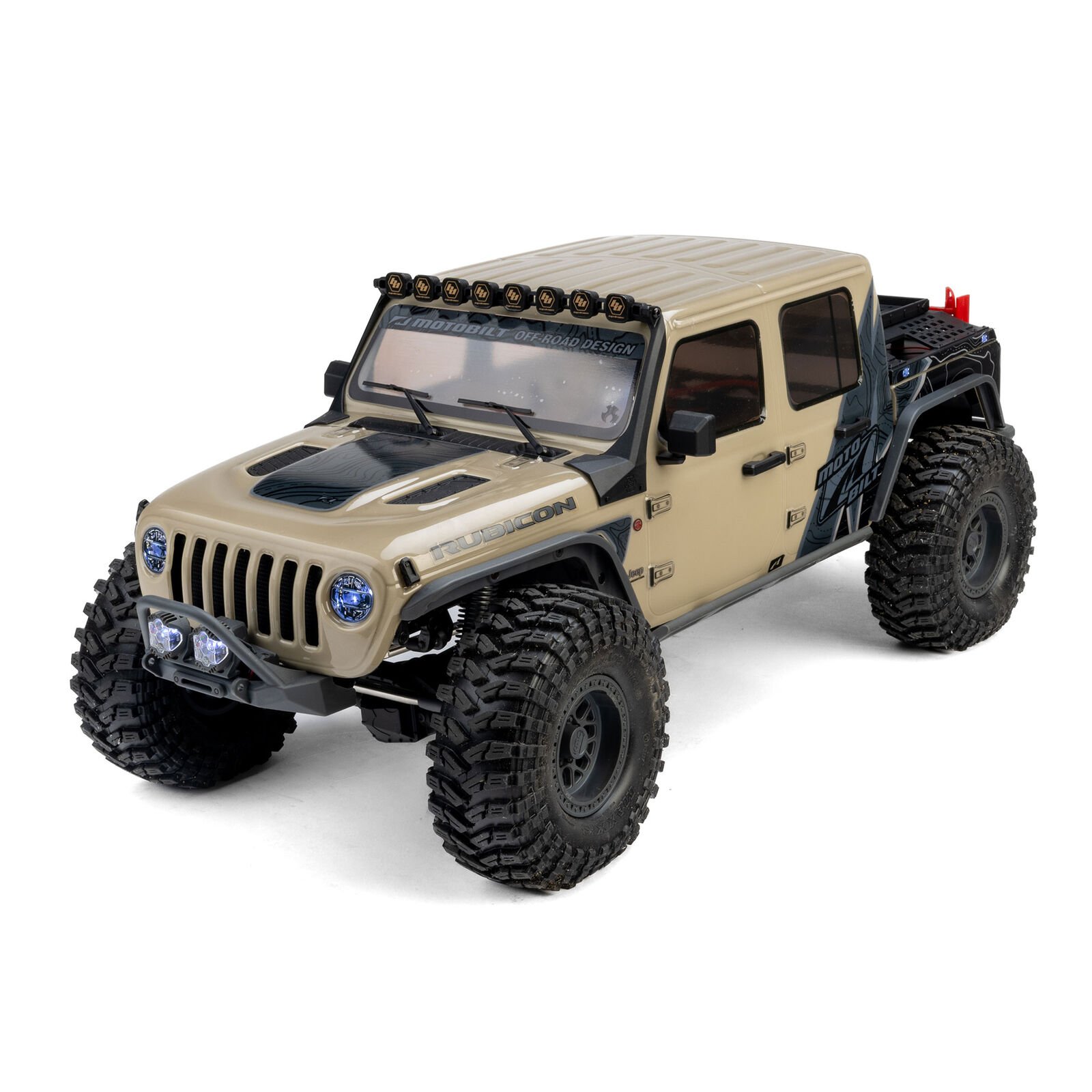 Axial 1/10 SCX10 III Motobilt Waypoint Jeep JT Gladiator 4X4 RTR Brushed Rock Crawler, Tan - Image 2